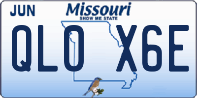MO license plate QL0X6E