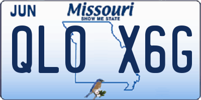 MO license plate QL0X6G