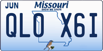 MO license plate QL0X6I