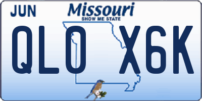 MO license plate QL0X6K