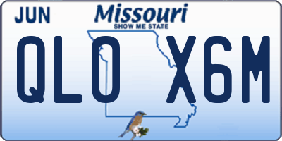 MO license plate QL0X6M