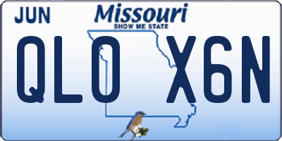 MO license plate QL0X6N