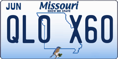 MO license plate QL0X6O
