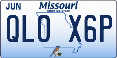 MO license plate QL0X6P
