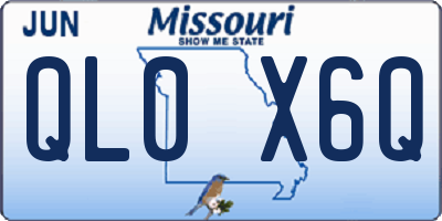 MO license plate QL0X6Q