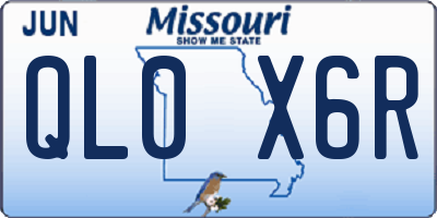 MO license plate QL0X6R