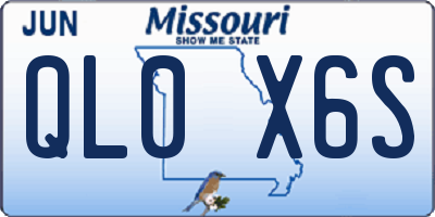 MO license plate QL0X6S