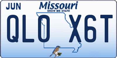 MO license plate QL0X6T