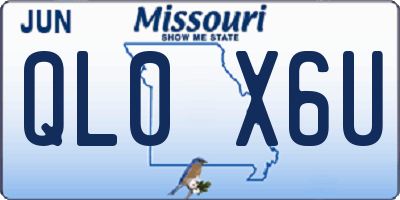 MO license plate QL0X6U