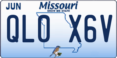 MO license plate QL0X6V