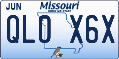 MO license plate QL0X6X