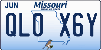 MO license plate QL0X6Y