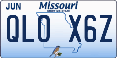 MO license plate QL0X6Z