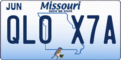 MO license plate QL0X7A