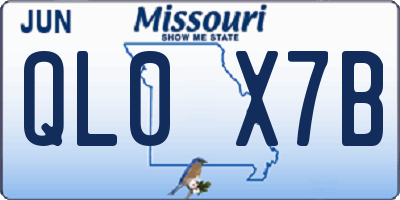 MO license plate QL0X7B