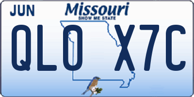 MO license plate QL0X7C