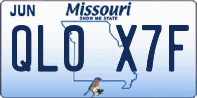 MO license plate QL0X7F
