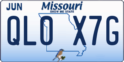 MO license plate QL0X7G