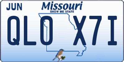 MO license plate QL0X7I