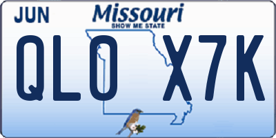 MO license plate QL0X7K