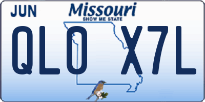 MO license plate QL0X7L