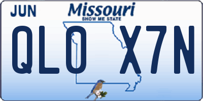 MO license plate QL0X7N