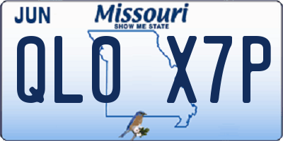 MO license plate QL0X7P