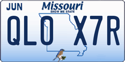 MO license plate QL0X7R