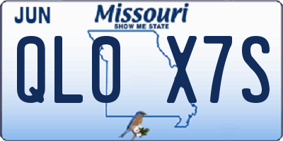 MO license plate QL0X7S