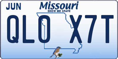 MO license plate QL0X7T