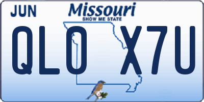 MO license plate QL0X7U