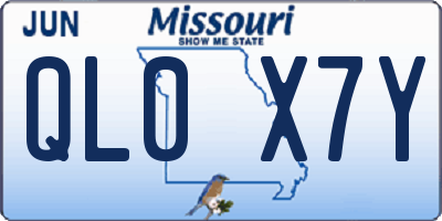 MO license plate QL0X7Y