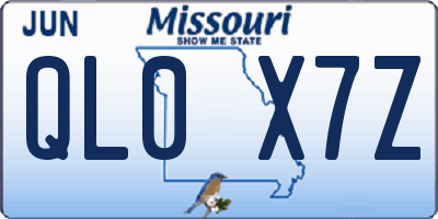 MO license plate QL0X7Z