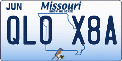 MO license plate QL0X8A