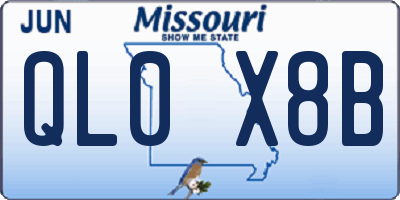 MO license plate QL0X8B