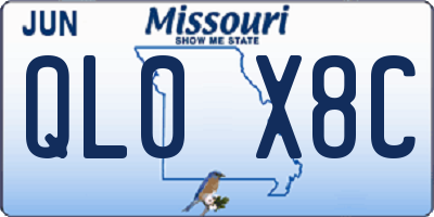 MO license plate QL0X8C