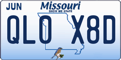 MO license plate QL0X8D