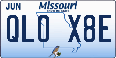 MO license plate QL0X8E