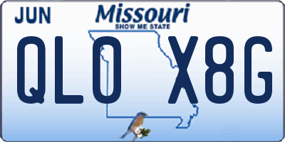 MO license plate QL0X8G
