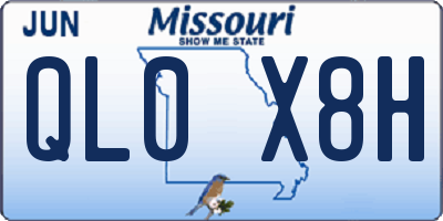 MO license plate QL0X8H