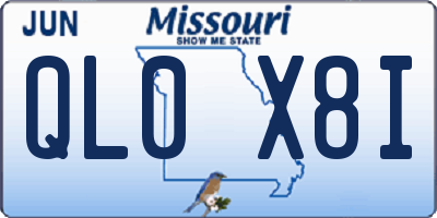 MO license plate QL0X8I