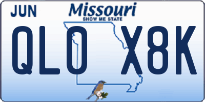 MO license plate QL0X8K
