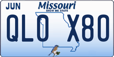 MO license plate QL0X8O