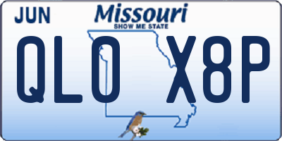 MO license plate QL0X8P