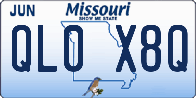 MO license plate QL0X8Q
