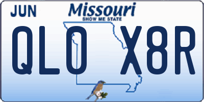 MO license plate QL0X8R