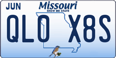 MO license plate QL0X8S