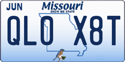 MO license plate QL0X8T