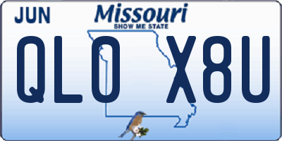 MO license plate QL0X8U