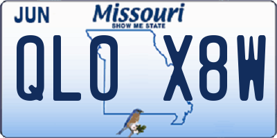 MO license plate QL0X8W